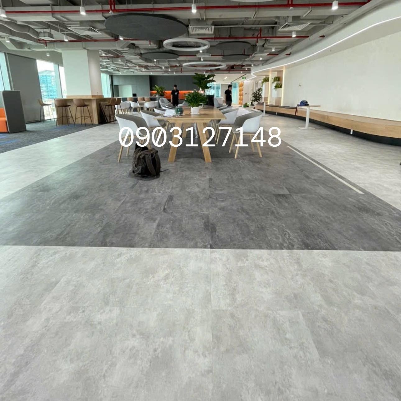 Phối màu sàn nhựa vinyl Bê tông xi măng Deluxe 3li